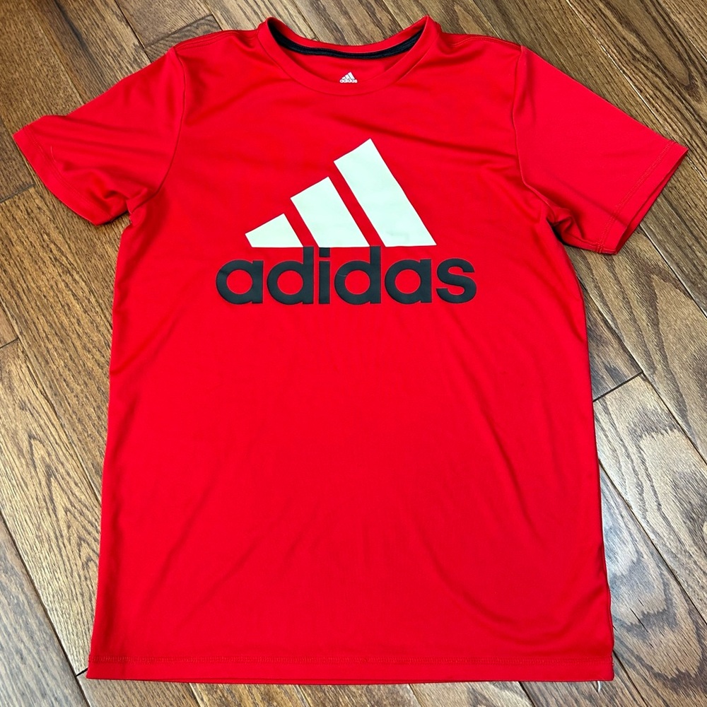 Adidas Kids Red Tee with Logo Size L(14/16)